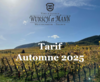 LISTE DES VINS - AUTOMNE 2025